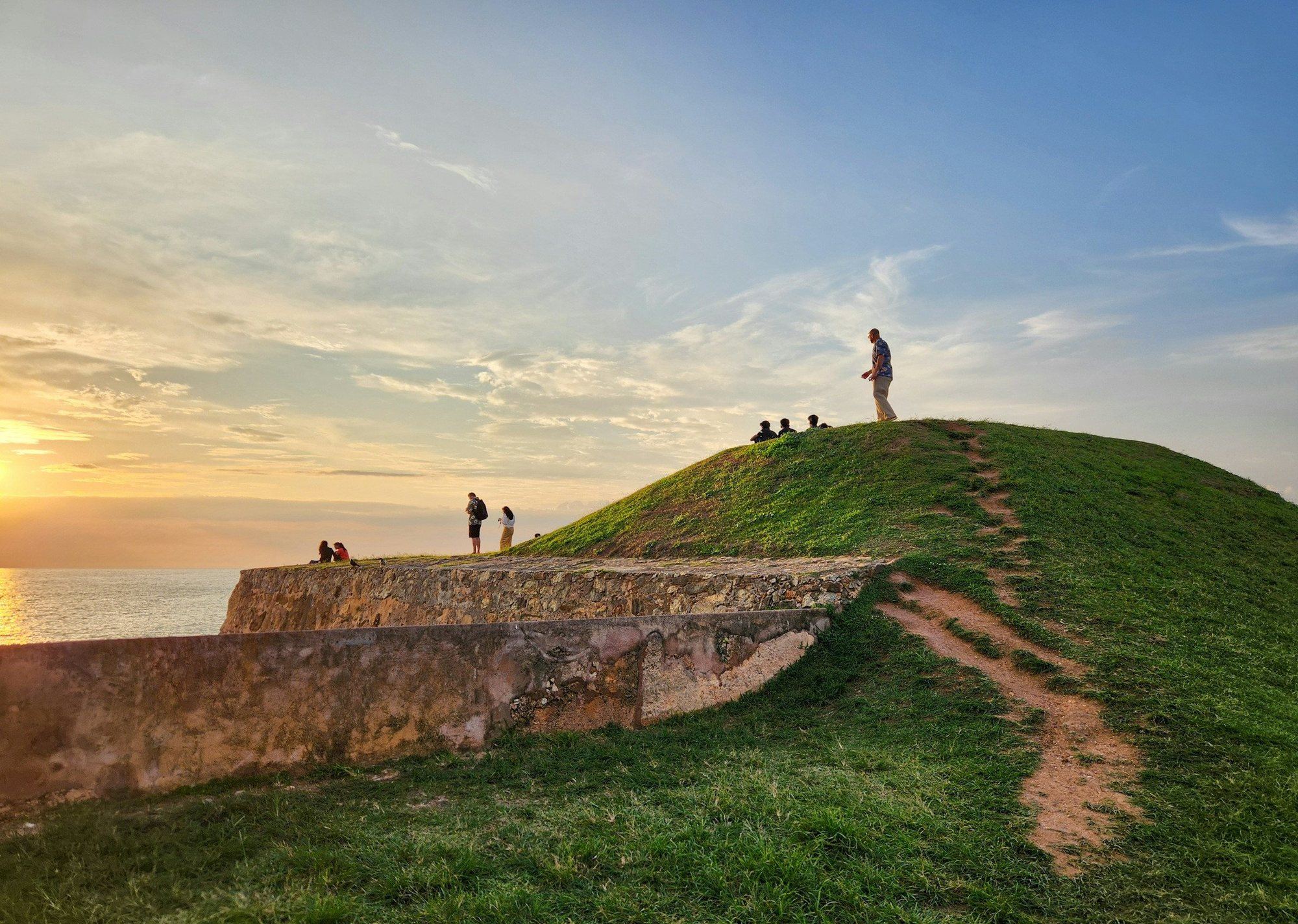 The Flag Rock bastion on the Galle Fort ramparts at sunset